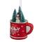 4.25" Christmas Trees & Snowman in a Cup Glass Ornament